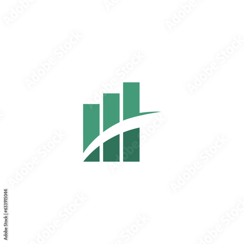 bar chart with up arrow concept, logo template graphics, bar graph icon vector