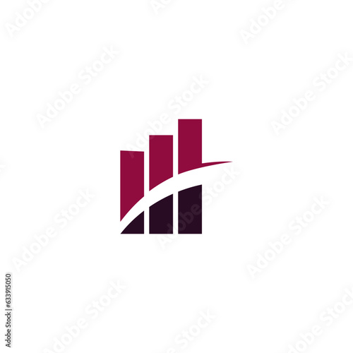 bar chart with up arrow concept, logo template graphics, bar graph icon vector