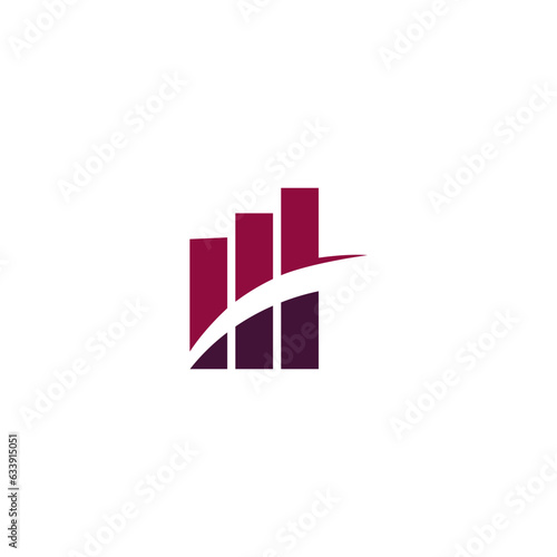 bar chart with up arrow concept, logo template graphics, bar graph icon vector
