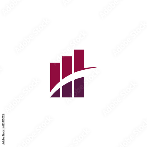bar chart with up arrow concept, logo template graphics, bar graph icon vector
