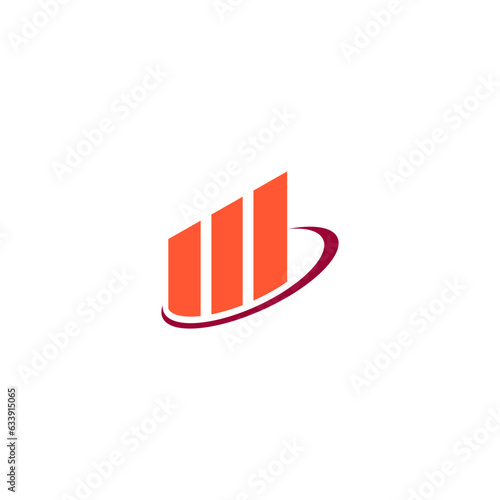 bar chart with up arrow concept, logo template graphics, bar graph icon vector