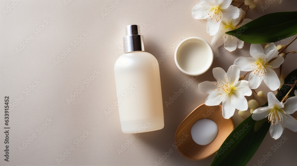 skin care product bottle, shampoo, lotion, with neural background skin care product bottle, shampoo, lotion, with neural background