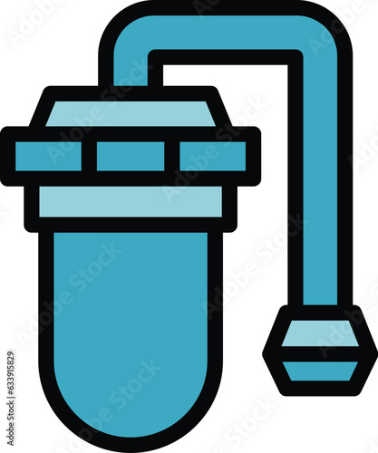 Filter osmosis icon outline vector. Reverse water. Plant equipment color flat