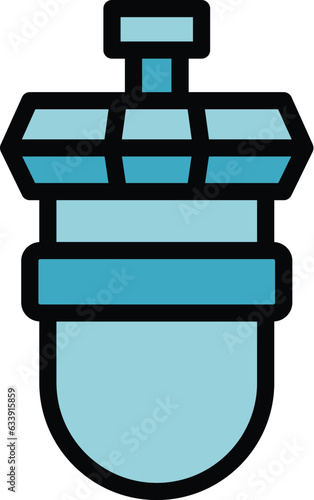 Water osmosis icon outline vector. Reverse filter. Plant equipment color flat