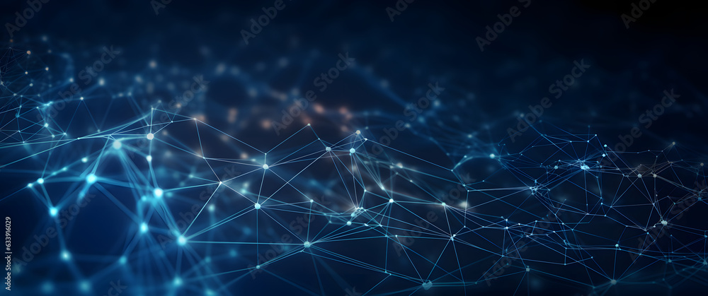 Futuristic High-Tech Blue polygon Background: Network Lines Conveying Connectivity Futuristic High-Tech Blue polygon Background: Network Lines Conveying Connectivity
