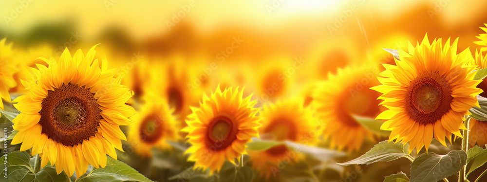 Field of Sunflowers in the Sunny Day Field of Sunflowers in the Sunny Day