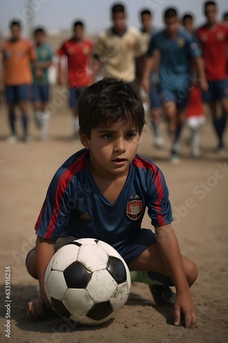 Niño con un balon de futbol © Alejandro Morón