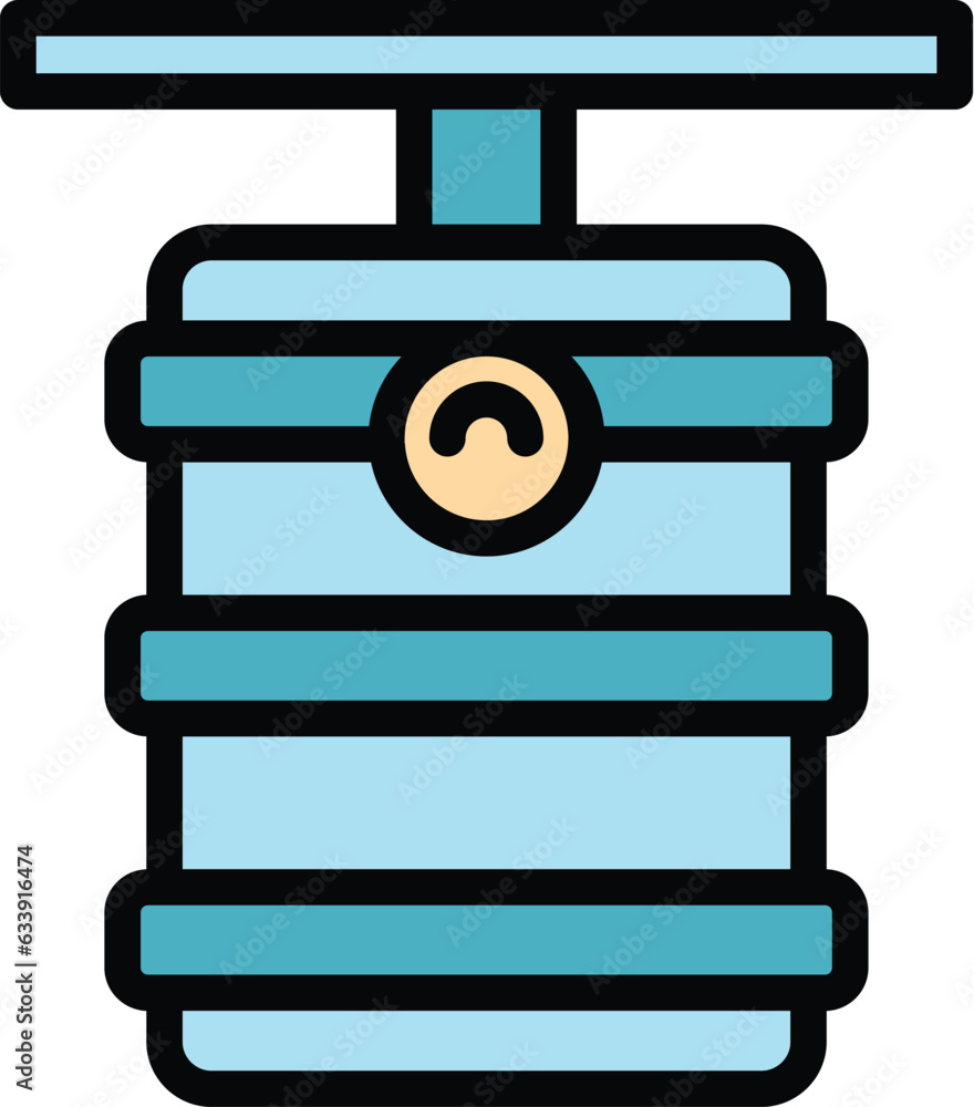 Electric gas boiler icon outline vector. Water heater. Energy system color flat Electric gas boiler icon outline vector. Water heater. Energy system color flat