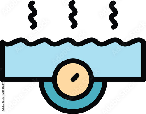 Gas boiler system icon outline vector. Home water. Hot energy color flat