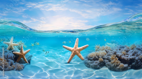 An enchanting scene of starfish adorning the ocean floor © Asep