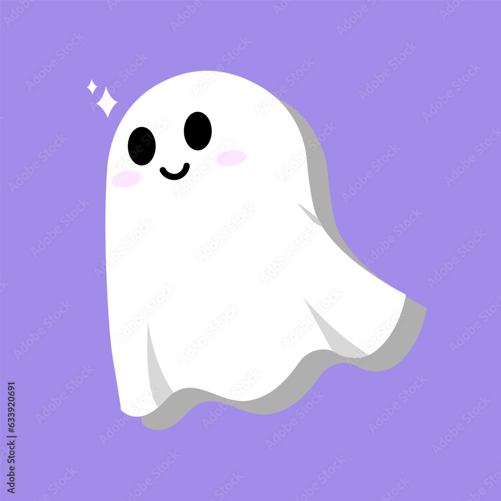 Cute Ghost. Emotion smile and kawaii. cartoon character and flat design. Vector Illustrations for Halloween Day. Cute Ghost. Emotion smile and kawaii. cartoon character and flat design. Vector Illustrations for Halloween Day.