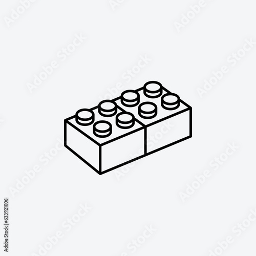 Children brick toys or building block icon vector illustration