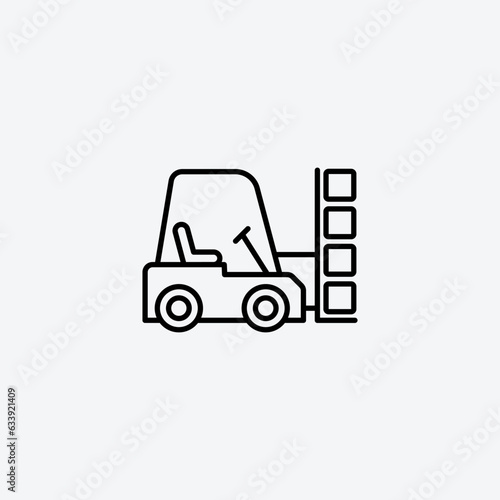 Fork lift line icon vector illustration