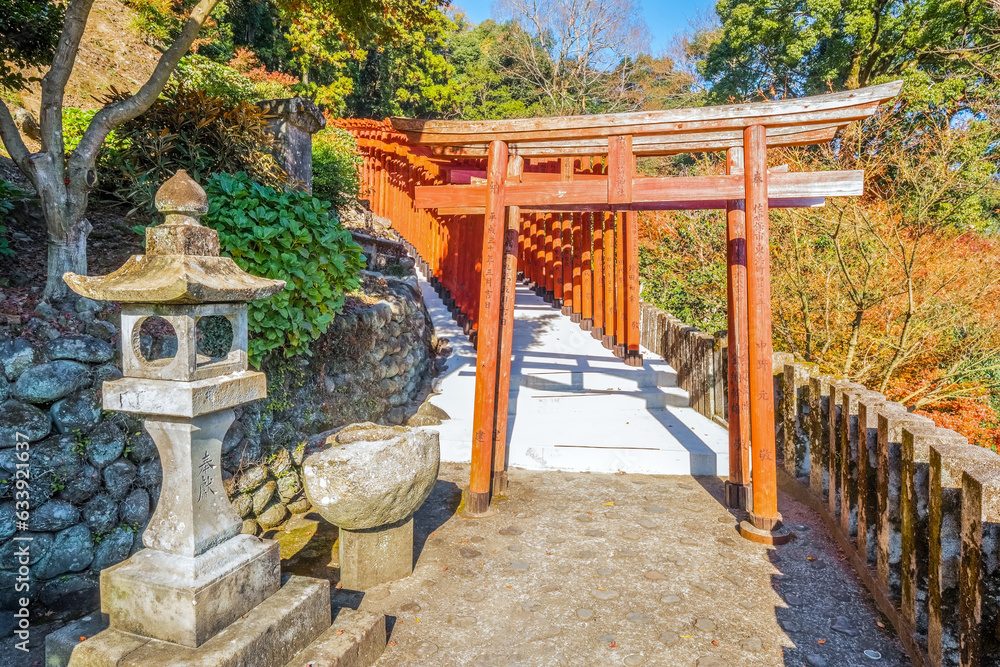 Saga, Japan - Nov 28 2022: Yutoku Inari shrine in Kashima City, Saga Prefecture. It's one of Japan's top three shrines dedicated to Inari alongside Fushimi Inari in Kyoto and Toyokawa Inari in Aichi Saga, Japan - Nov 28 2022: Yutoku Inari shrine in Kashima City, Saga Prefecture. It's one of Japan's top three shrines dedicated to Inari alongside Fushimi Inari in Kyoto and Toyokawa Inari in Aichi