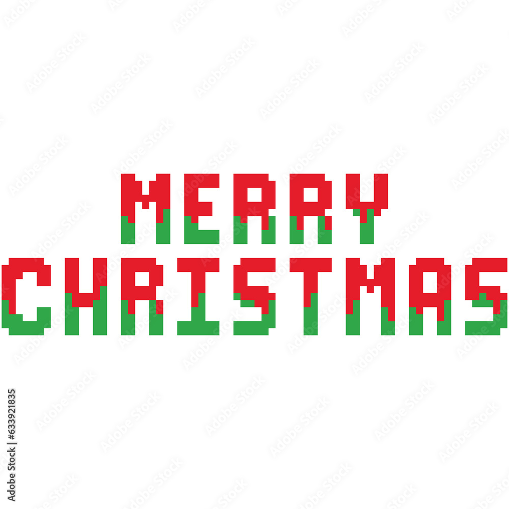 Pixel art merry christmas colorful text design Pixel art merry christmas colorful text design