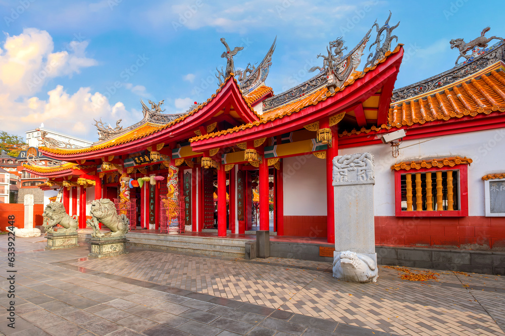 Nagasaki, Japan - Nov 28 2022: Confucius Shrine (Koshi-byo) built in 1893 by Nagasaki's Chinese community dedicated to the revered Chinese philosopher Confucius in Japan