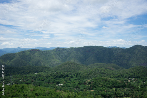 Mountain sky and river landscape view in kanchanaburi  thailand