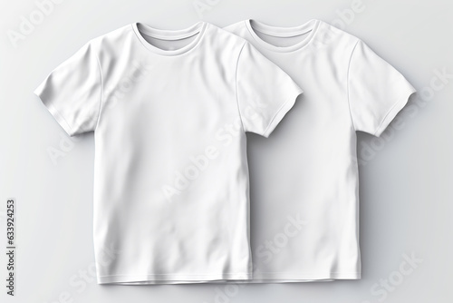 Blank white t shirt template for mockup in white background © Aigo labs