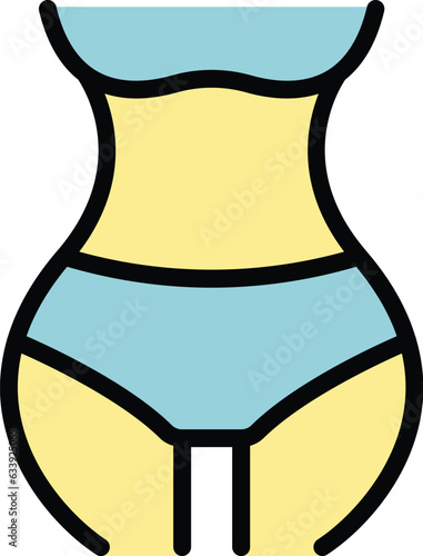 Hair removal icon outline vector. Laser epilation. Skin care color flat