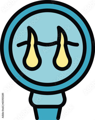 Removal hair icon outline vector. Laser epilation. Skin wax color flat