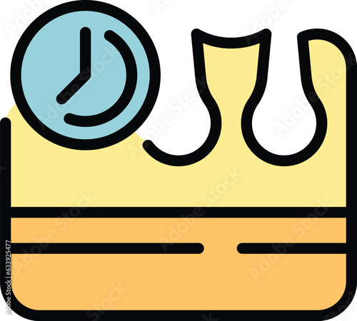 Fast hair epilation icon outline vector. Laser treatment. Body care color flat