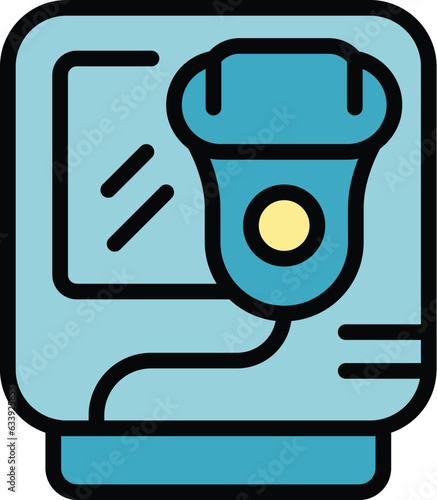 Skin epilator icon outline vector. Hair cream. Body care color flat