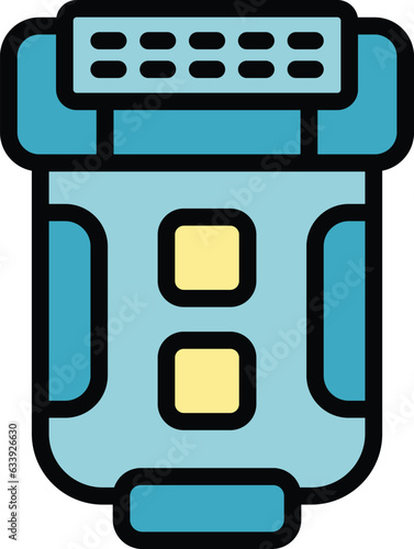 Leg epilator icon outline vector. Hair epilation. Wax care color flat