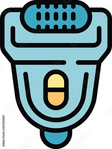Epilator machine icon outline vector. Hair treatment. Skin hair removal color flat