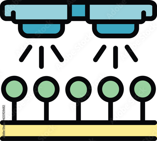 Automatic garden icon outline vector. Water drip. Farm pipe color flat