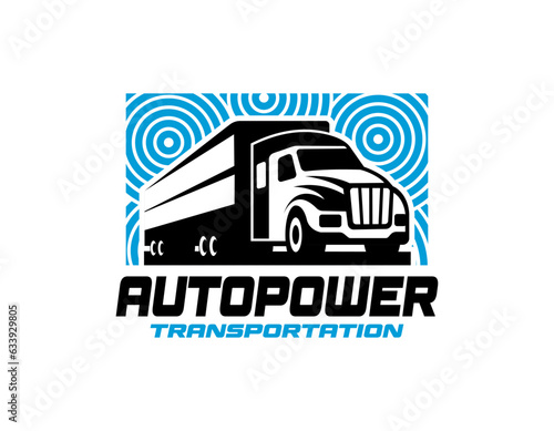 Trucking company logo. Bold badge emblem logo concept. Ready made logo template set vector isolated
