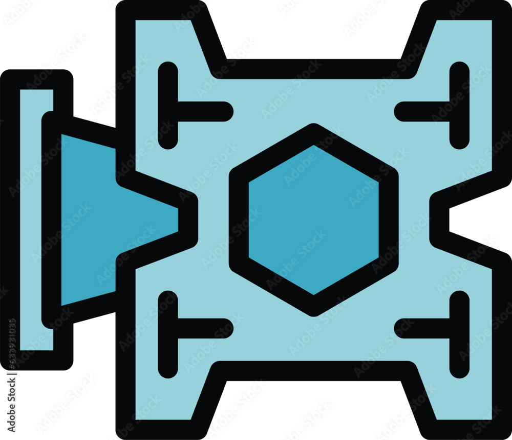 Obraz premium Vesa mount icon outline vector. Wall bracket. Control console color flat