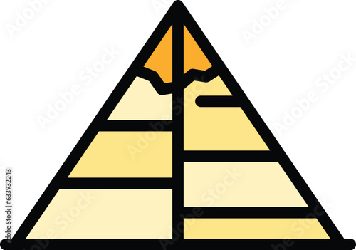 Giza pyramid icon outline vector. Ancient egypt. Cairo sand color flat