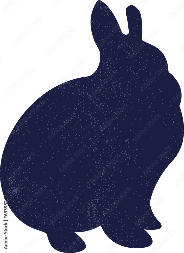 Naklejka premium Digital png illustration of silhouette of rabbit on transparent background