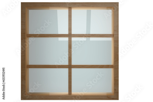 Digital png illustration of wooden window on transparent background