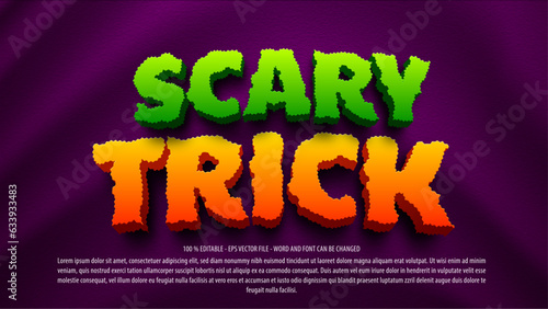 Editable text style halloween theme - scary style text effect