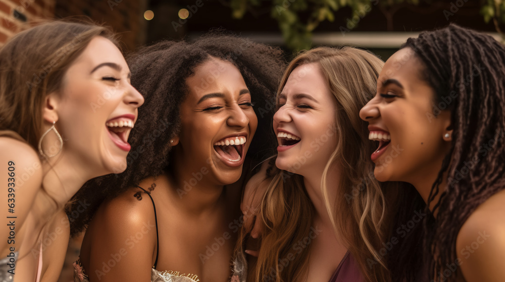A group of friends, their faces glowing with laughter and happiness, creating unforgettable memories together. A group of friends, their faces glowing with laughter and happiness, creating unforgettable memories together.