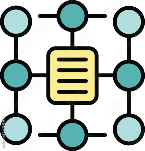 Workflow scheme icon outline vector. Work process. Gear system color flat