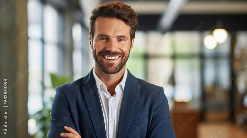 a charismatic businessman wearing a confident smile while delivering a persuasive presentation. His smile reflects a sense of conviction a charismatic businessman wearing a confident smile while delivering a persuasive presentation. His smile reflects a sense of conviction