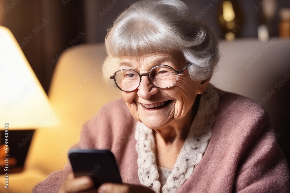 senior woman using cellphone
