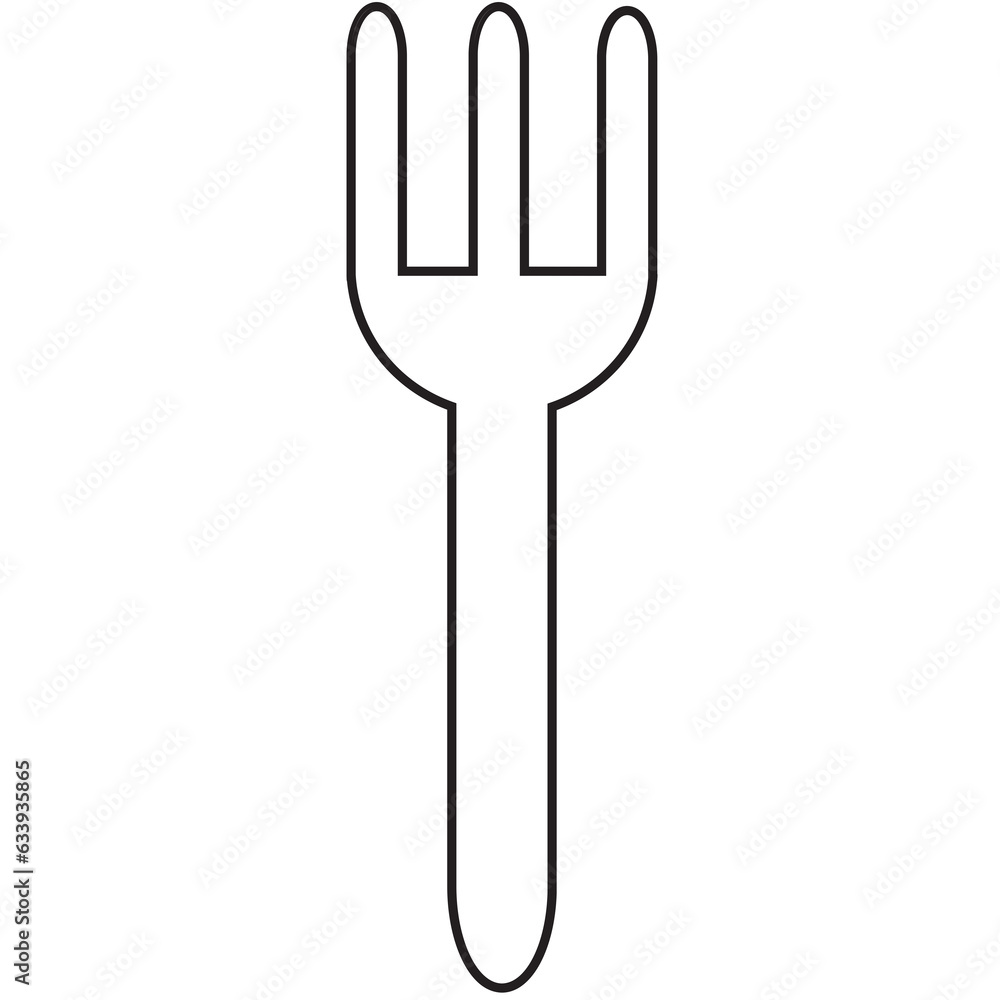 Digital png illustration of fork symbol on transparent background Digital png illustration of fork symbol on transparent background