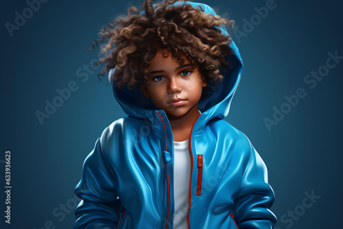 Animation of a girl with curly hair