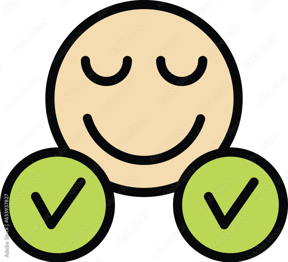 Positive marketing icon outline vector. Customer help. Online business color flat Positive marketing icon outline vector. Customer help. Online business color flat