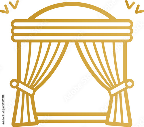 windows curtain line art icon logo minimalist vector illustration design creative