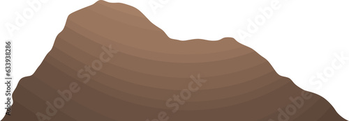 Brown layered mountain. Syncline. Geological structure. photo