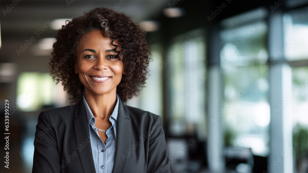 Confident African American Businesswoman in Work Attire Confident African American Businesswoman in Work Attire