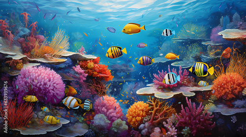 An explosion of vibrant coral reefs teeming with exotic fish and marine creatures © Asep