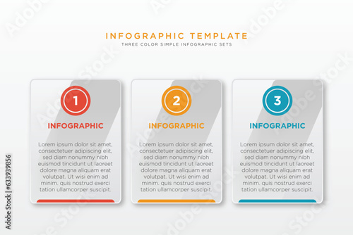 Infographic template three steps modern business banner infographics template design