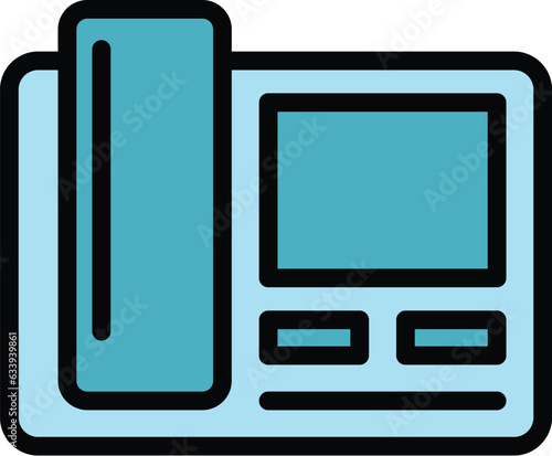 Video intercom camera icon outline vector. Security bell. Control access color flat