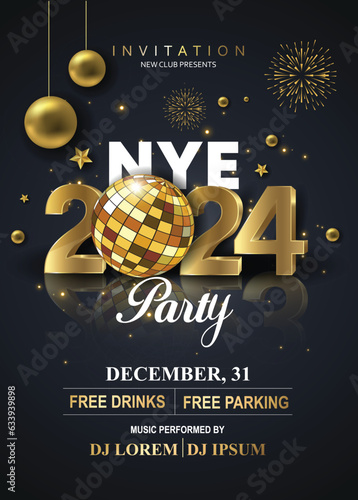 2024 Happy New Year Background for your Flyers and Greetings Card graphic or new year themed party invitations