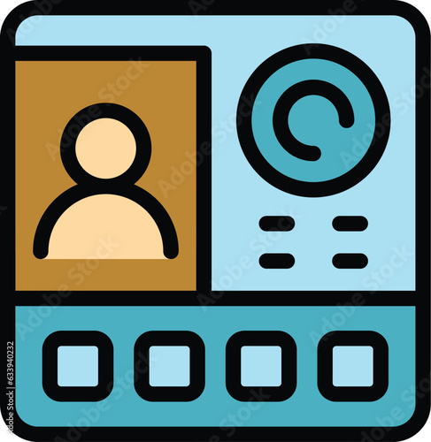 Call video intercom icon outline vector. Alarm panel. Home access color flat
